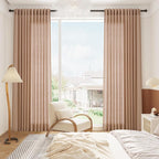Peach Linen Curtains 96 Inches Long Set - Image 6