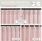 Baby Pink High Ceiling 102 Inches Long Curtains 2 Panels Set - Image 6