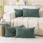 Set of 4 Teal Green Decorative Throw Pillow Covers 16x16 Inch Corduroy Pillow - Image 7