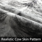 Western Faux Cowhide Rug, Animal Cow Hide Rug, 3.6 x 2.3 Ft Black | Premium - Image 6