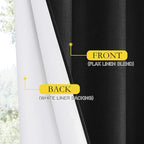 NICETOWN Vintage Open Linen Weave Flax Thermal Curtains, 100% Blackout Curtains - Image 6