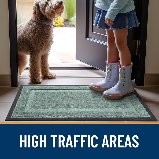 OLANLY Front Door Mat Outside 47x32, All-Season Heavy-Duty Rubber Doormat | - Image 6