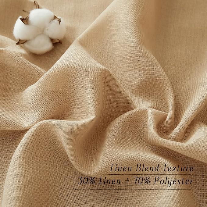 NICETOWN Burlap Thick Linen Curtains 72" Length, Grommet Privacy Window - Image 4
