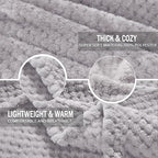 Exclusivo Mezcla Soft Waffle Fleece Bed Blanket Queen Size, Light Gray | - Image 6
