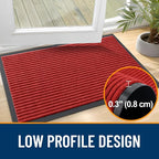 OLANLY 2-Pack Front Door Mats 71x47, Waterproof Heavy-Duty Doormats | Red - Image 4