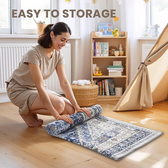 3x6 Runner Rug Non Slip, Washable Hallway Runner Rug, Nursery Room, Soft Runner - Image 9