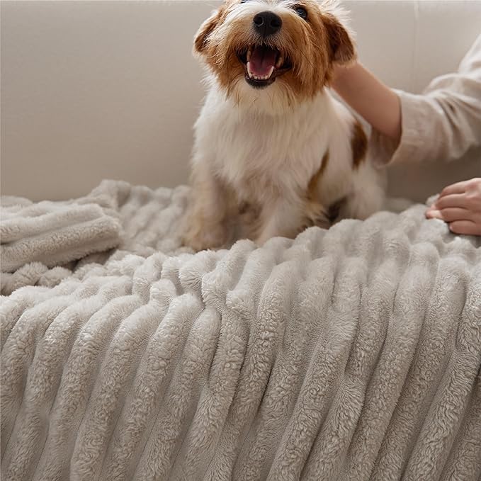 Bedsure Soft Beige Throw Blanket - Image 9