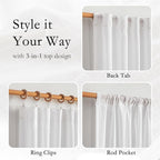 MYSKY HOME Short White Sheer Curtains - Image 4