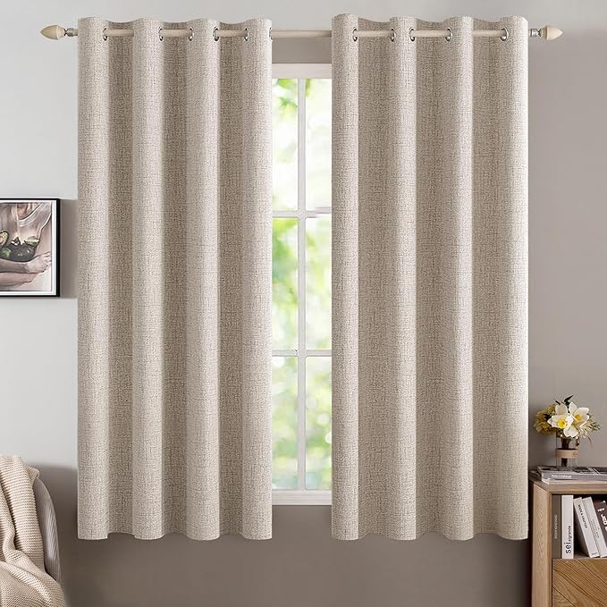 MIULEE 100% Blackout Linen Curtains by MIULEE