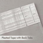 MIULEE Cobblestone Back Tab Blackout Curtains 52x63 Inches Long 2 Panel Set | - Image 2
