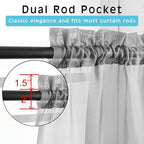 2 Panels Grey Sheer Curtains, Elegant Light Filtering Sheer Curtains Window - Image 2