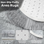 4x6 Grey Fluffy Soft Area Rug Non-Slip - Image 4