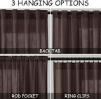 Coffee Linen Curtains 102 Inches Long - Image 3