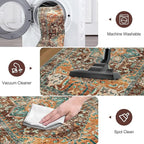 Yamaziot 6FT Round Large Area Rug, Non-Slip Washable Boho Living Room Rug | - Image 4