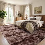 6x9 Large Tie-Dyed Brown Fluffy Area Rug Non-Slip - Image 3