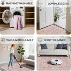 4x6 Area Rug for Bedroom Beside Rug, Laundry Room, Washable Non-Slip Low Pile - Image 5