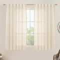 Beige Linen Curtains 45 Inches Long by LAMIT