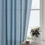 Linen Blue Curtains 108 inch Extra Long - Image 5