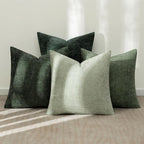 MIULEE Decorative Chenille Euro Pillow Covers Forest Green 22x22 Pack of 4 | - Image 3