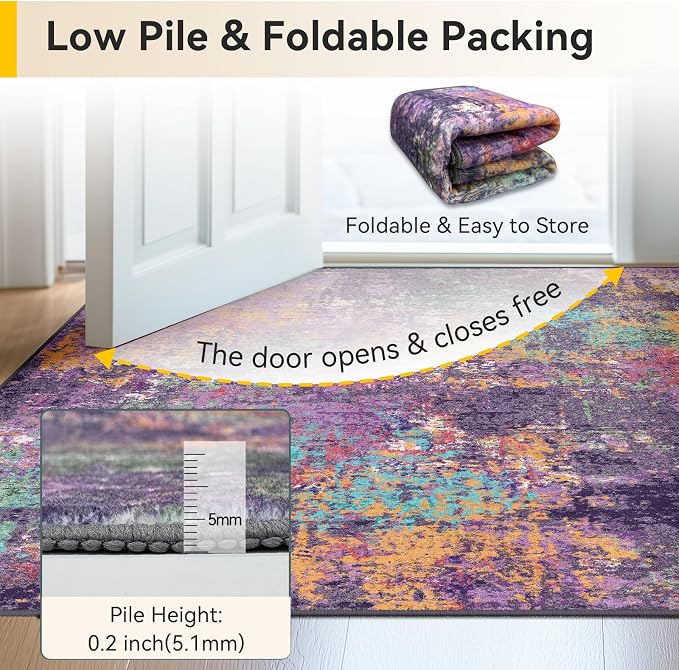RELEANY Washable Square 8'x8' Area Rug - Image 4