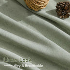 Desert Sage Linen Curtains for Living Room 98 Inches Long Light Filtering Semi - Image 4
