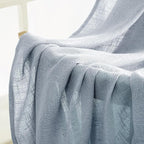 MIULEE Chambray Blue Linen Curtains 52x72 Inch Long - Image 6