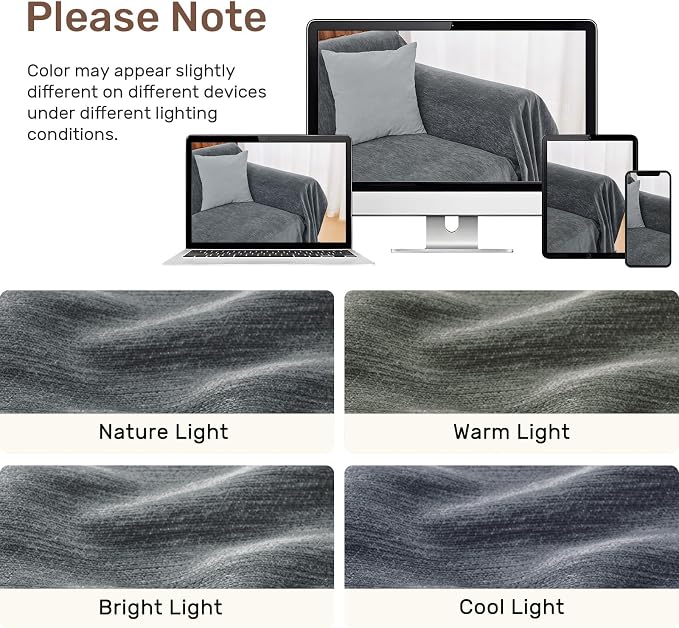 2 Pieces Sectional Couch Covers L Shaped Cover XXXL Dark Gray | Thick Washable - Image 8