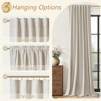Extra Long 100% Blackout Linen Curtains - Image 6