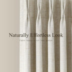 100% Blackout Pinch Pleated Linen Curtains 105 Inches Long - Image 3