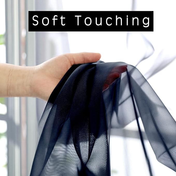 2 Panels Sheer Window Curtain Panels 96" Length - Image 3