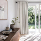 Linen Textured Total Blackout Sliding Door Curtains 84 Inches Long, Thermal - Image 6