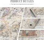 2x3 Washable Entryway Rug: Modern Abstract Indoor Soft Carpet Taupe | - Image 5
