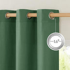 NICETOWN Olive Green Short Linen Curtains - Image 2