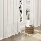 Cream Linen Back Tab Curtains 86 Inch Length - Image 6