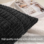 Aegero Pack of 2 Corduroy Decorative Throw Pillow Covers 12x24 Inch - Image 2
