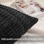 Aegero Pack of 2 Corduroy Decorative Throw Pillow Covers 26x26 Inch - Image 2