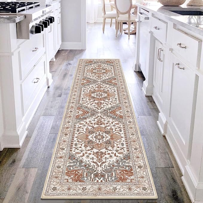 Yamaziot Washable Runner Rug, 2x8 Non-Slip Boho Vintage Hallway Kitchen Rug | by Yamaziot