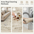 Soalmost 2x3 Washable Rugs for Kitchen, Small Area Rug Brown | Non-Slip Vintage - Image 4