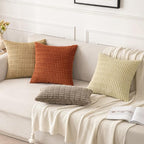 MIULEE Lumbar Corduroy Decorative Throw Pillow Covers 12x20 Khaki Pack of 2 | - Image 4
