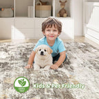 LOONGRUG 10x12 Area Rug Washable Large Neutral Modern Living Room Rug | - Image 7