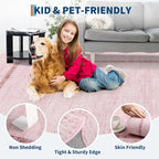 GarveeHome Scalloped Washable Area Rug 4x6 Small Entryway Rug Non Slip Pink | - Image 7