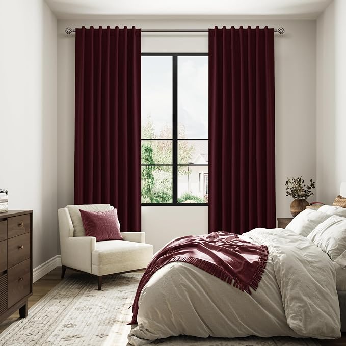 100% Blackout Curtains 108 Inch Length 2 Panels Set - Image 8