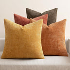 MIULEE Decorative Chenille Fall Pillow Covers Orange Brown 20x20 Pack of 4 | by MIULEE