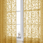Furman Cafe Curtains 24 Inch Length 2 Panels Set, Elegant Geometric Jacquard - Image 5