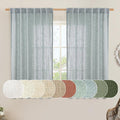 Greyish Blue Linen Curtains 45 Inches Long by LAMIT