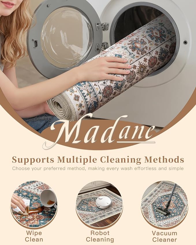 Madane Washable Runner Rugs 2x10 Long - Image 9