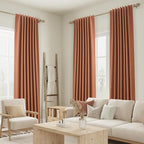 Terracotta 100% Blackout Curtains 90 Inch Length 2 Panels Set Fall Curtains - Image 8