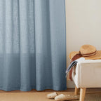 RYB HOME Light Filtering Linen Sheer Curtains 72 inch Long - Image 6