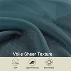 Kitchen Curtains 24 Inch Length Tier 2 Pieces, Dusty Blue Sheer Curtain Solid - Image 3