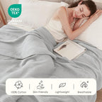 EMME Muslin Blankets for Adults Throw Blanket for Couch Breathable Gauze Soft - Image 4